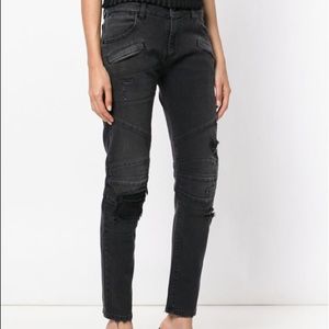 NWT Pierre Balmain Distressed Biker Jean